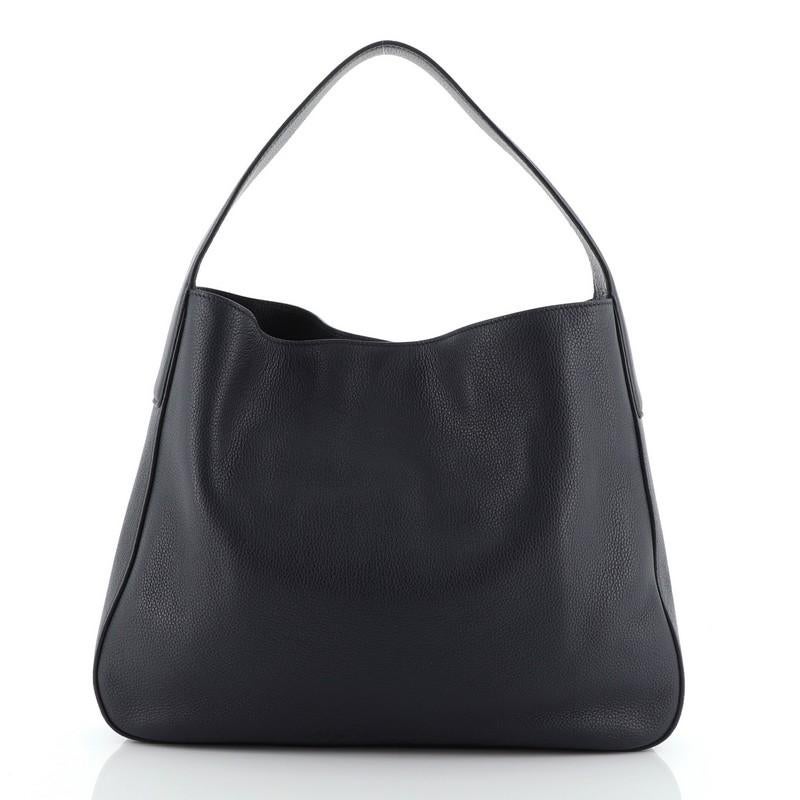 Prada Hobo Vitello Daino Groß (Schwarz)