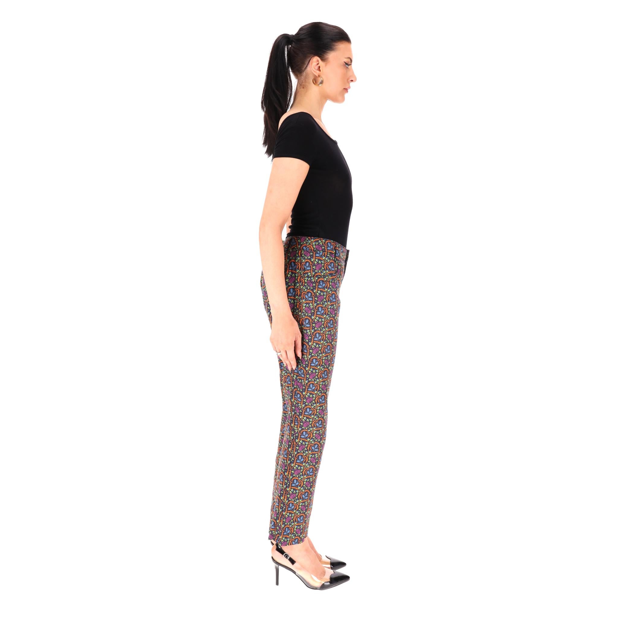 Gris Prada × Brown, London Pantalon droit en coton imprimé réédité en vente
