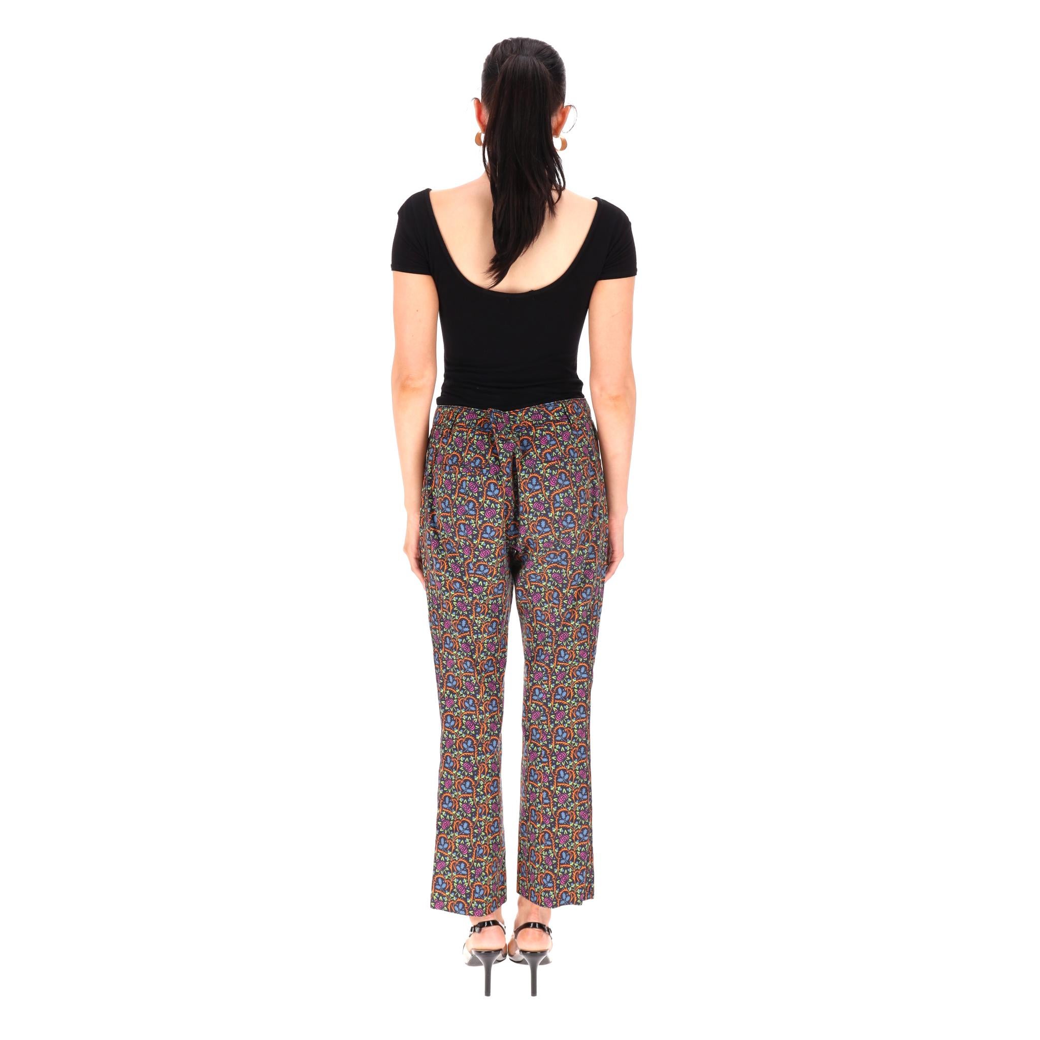 Prada × Brown, London Pantalon droit en coton imprimé réédité Pour femmes en vente