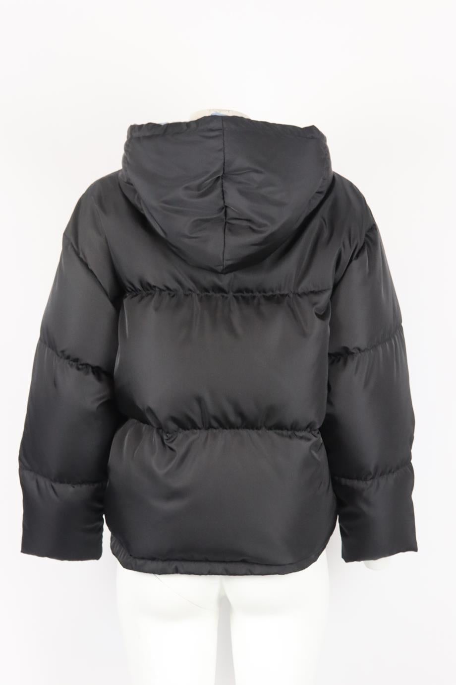 Women's Prada Hooded Logo Appliquéd Quilted Shell Down Jacket It 38 Uk 6