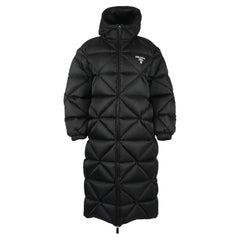 Prada Hooded Logo Printed Quilted Shell Down Coat It 38 Uk 6