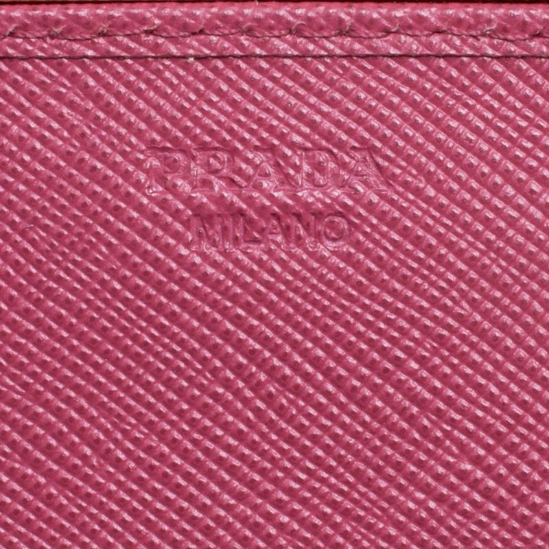 Prada Hot Pink Saffiano Leather Clutch Shouder Bag 4