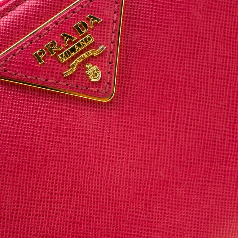 Prada Hot Pink Saffiano Leather Zip Around Wallet at 1stDibs hot pink