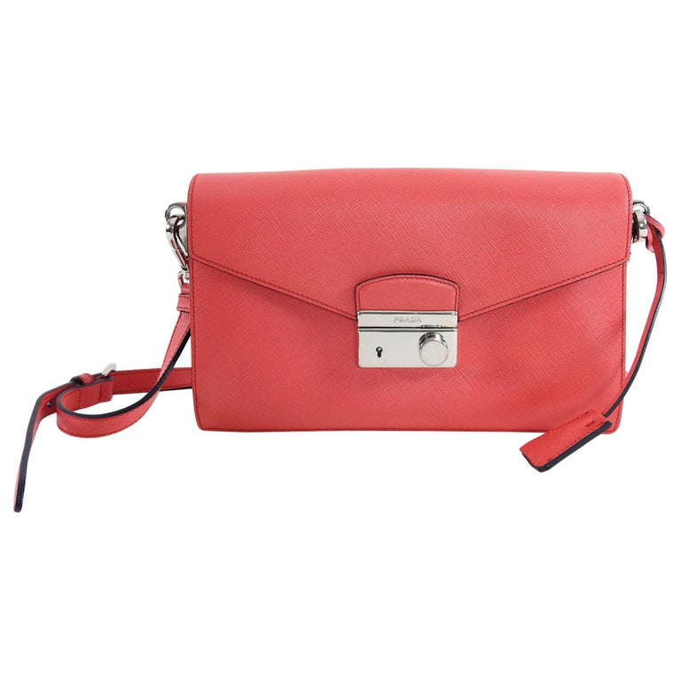 Prada Hot Pink Saffiano Lux Convertible 2 in 1 Sound Bag at 1stDibs