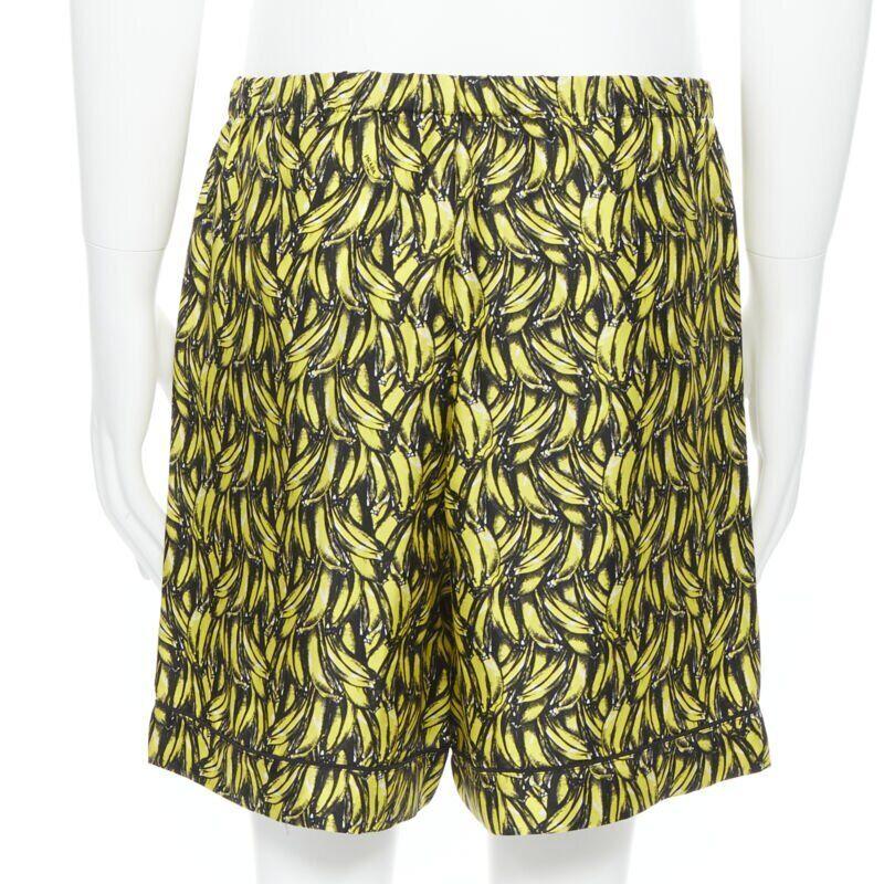PRADA iconic banana print 100% silk elasticated waist boxer shorts S 1