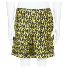 PRADA iconic banana print 100% silk elasticated waist boxer shorts S