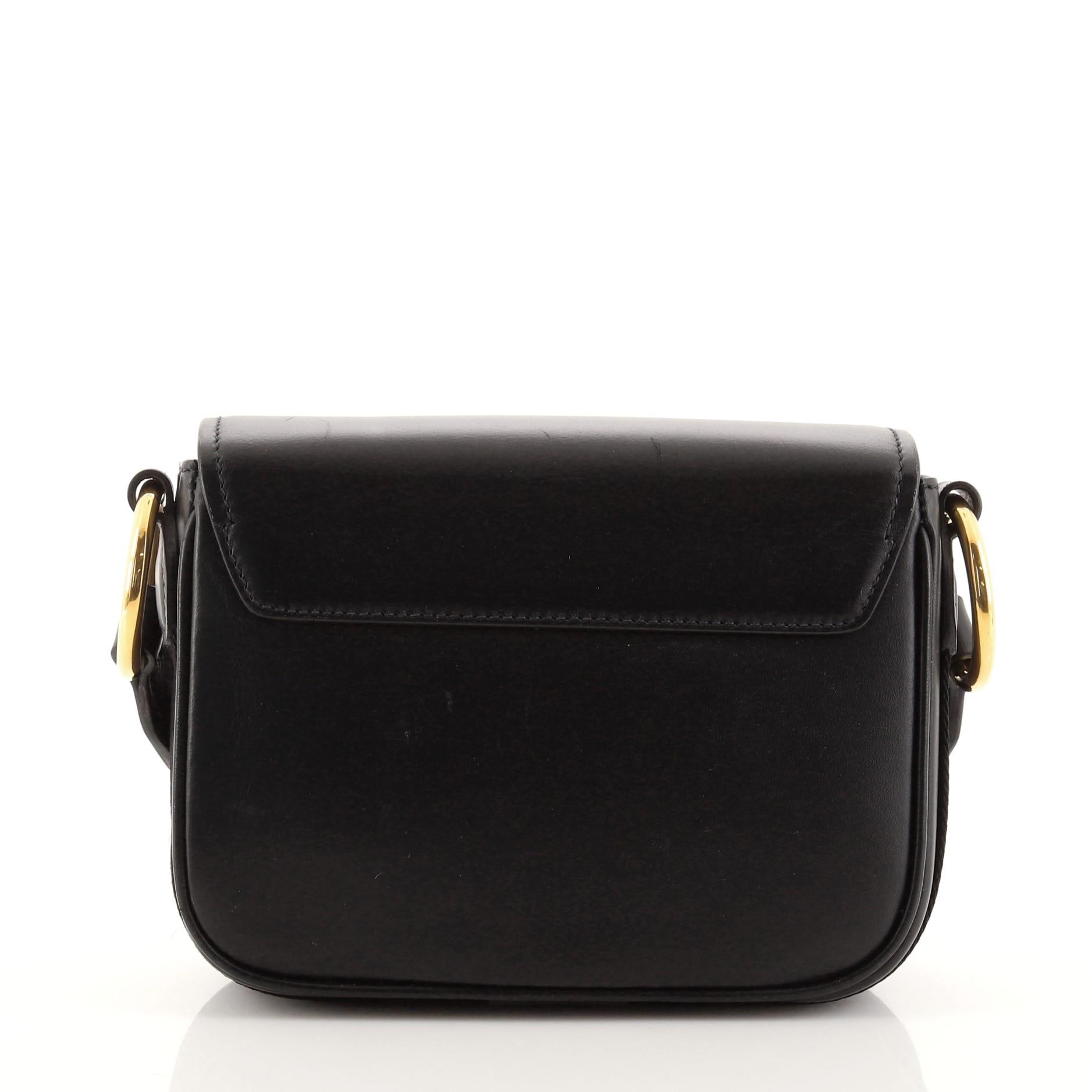 Prada Identity Flap Umhängetasche Saffiano mit City Kalbsleder (Schwarz)