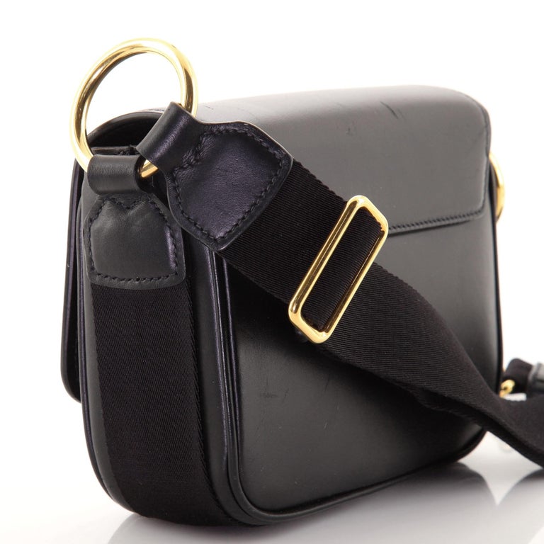 Prada Identity Flap Shoulder Bag Saffiano with City Calf Small