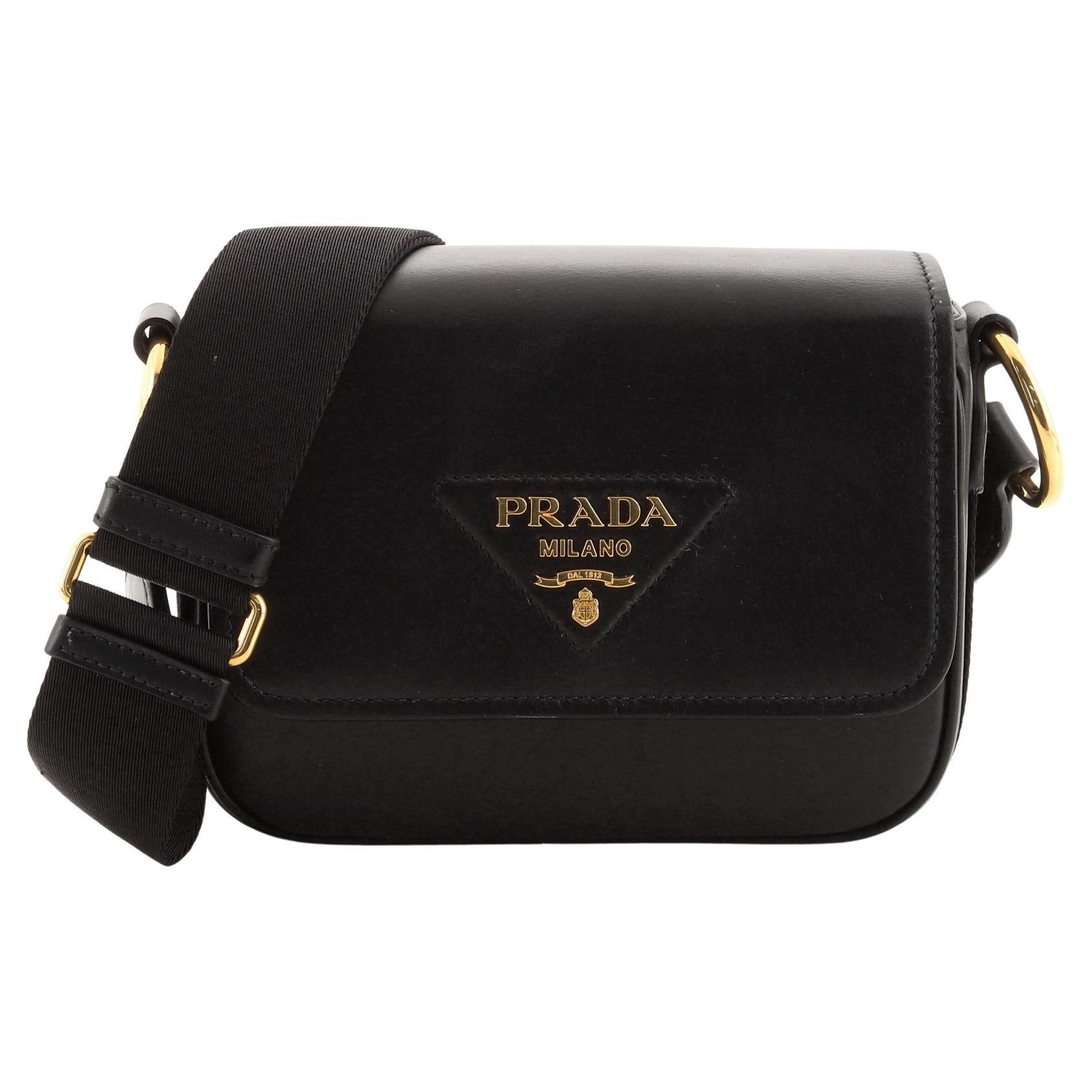 Prada Identity Flap Shoulder Bag Saffiano with City Calf Small at 1stDibs