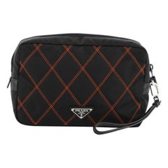 Prada Impunto Wristlet Pouch Quilted Tessuto Small