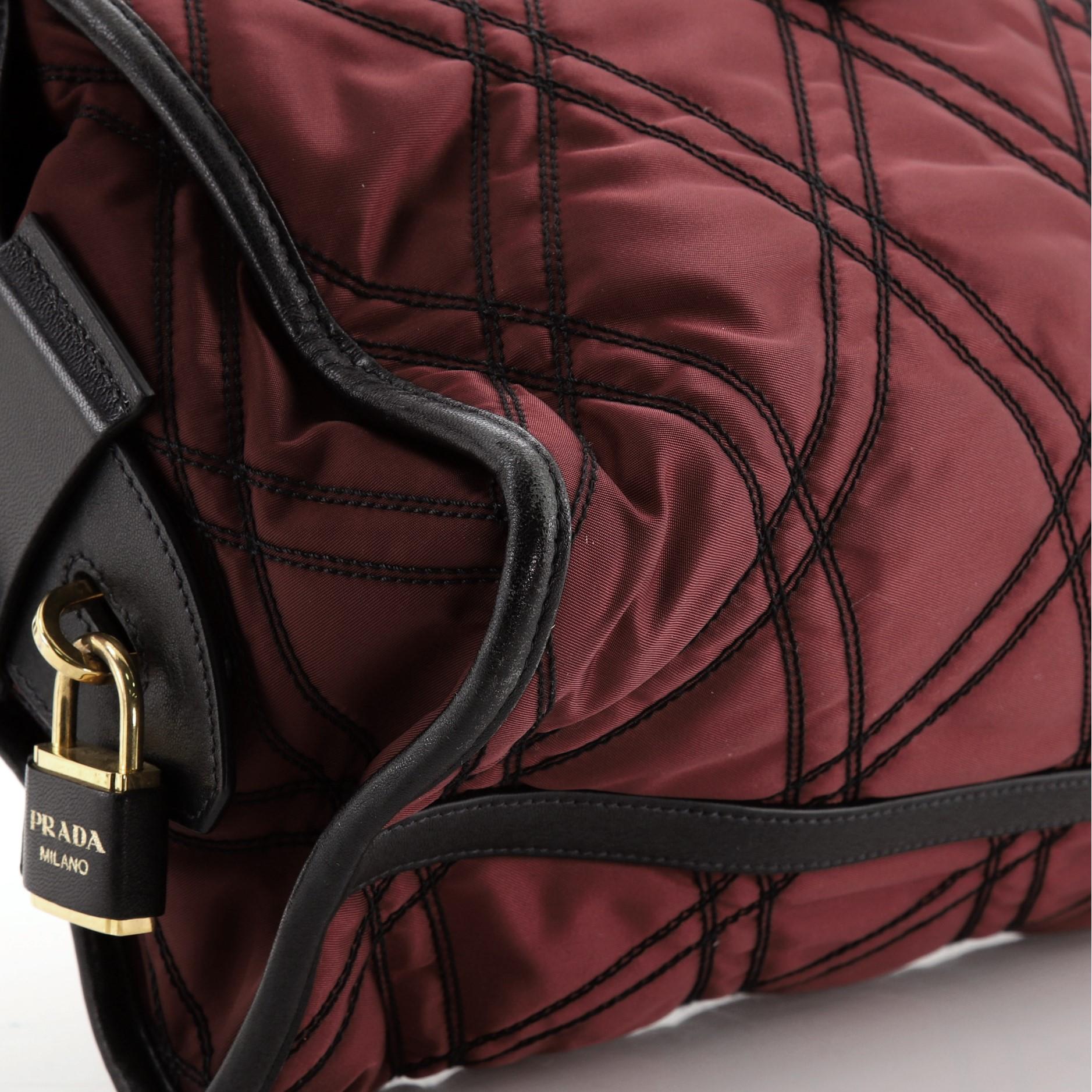 Prada Impunturato Convertible Satchel Colorblock City Kalb und Tessuto Medium 1