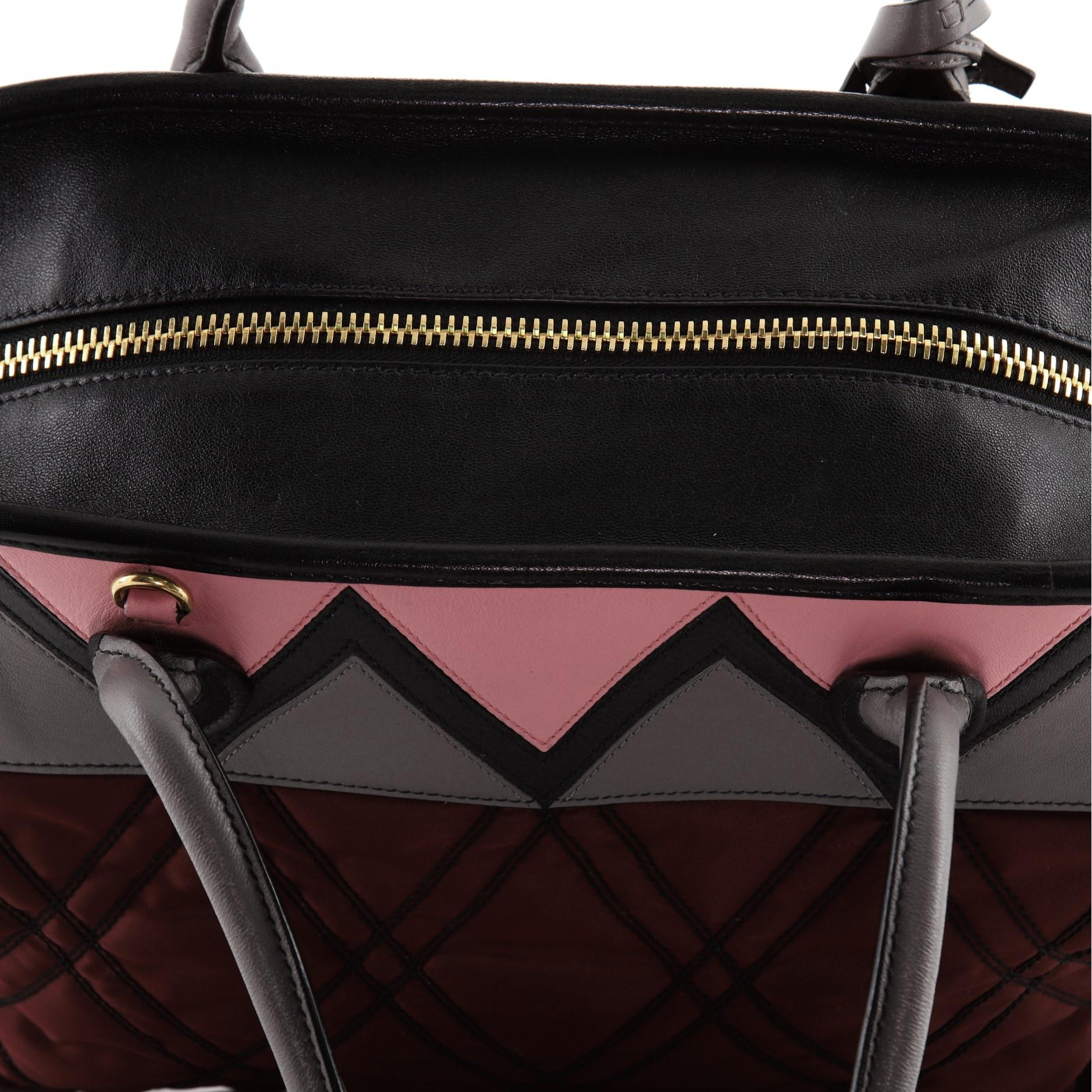 Prada Impunturato Convertible Satchel Colorblock City Kalb und Tessuto Medium 2