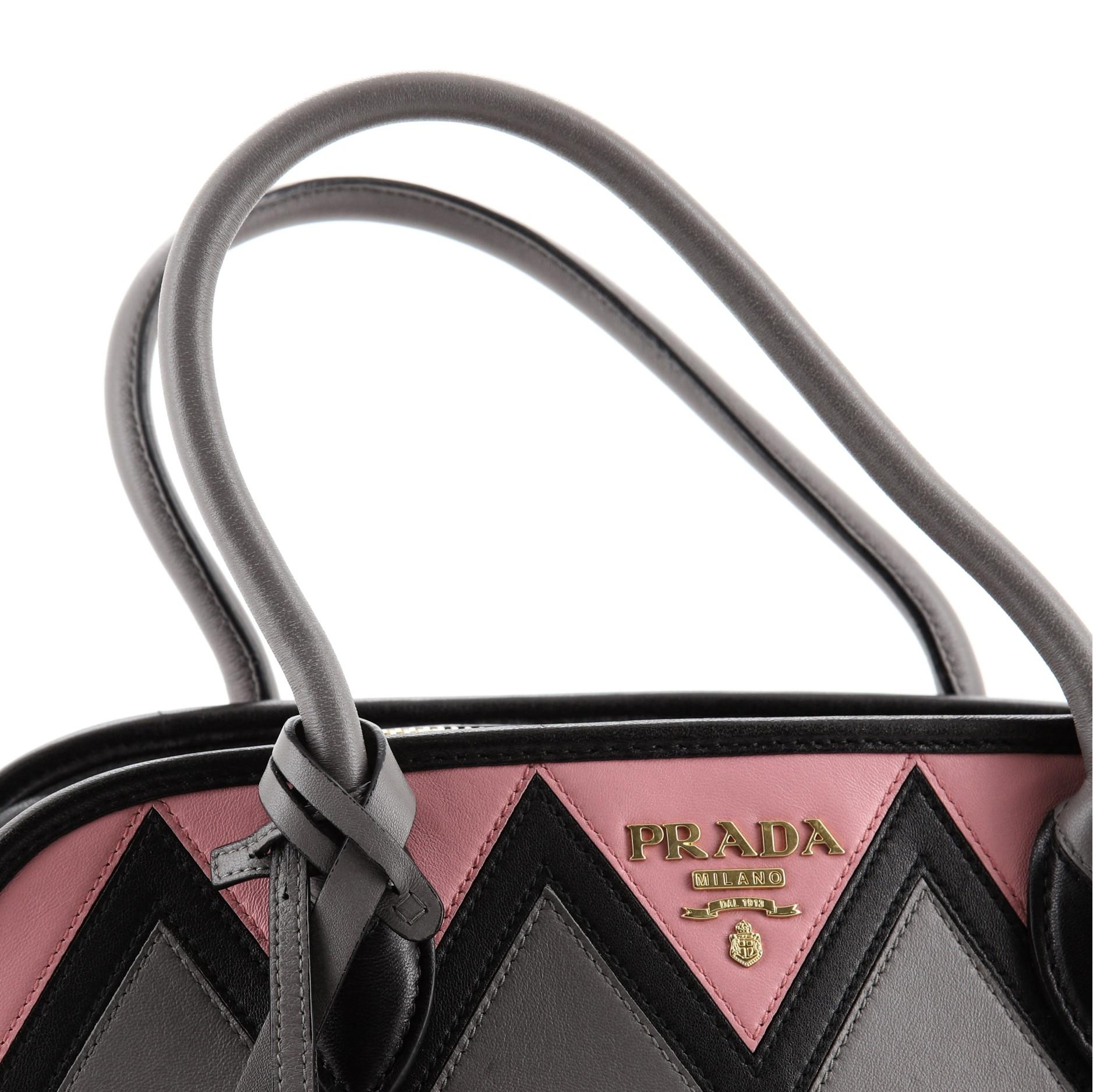 Prada Impunturato Convertible Satchel Colorblock City Kalb und Tessuto Medium 3