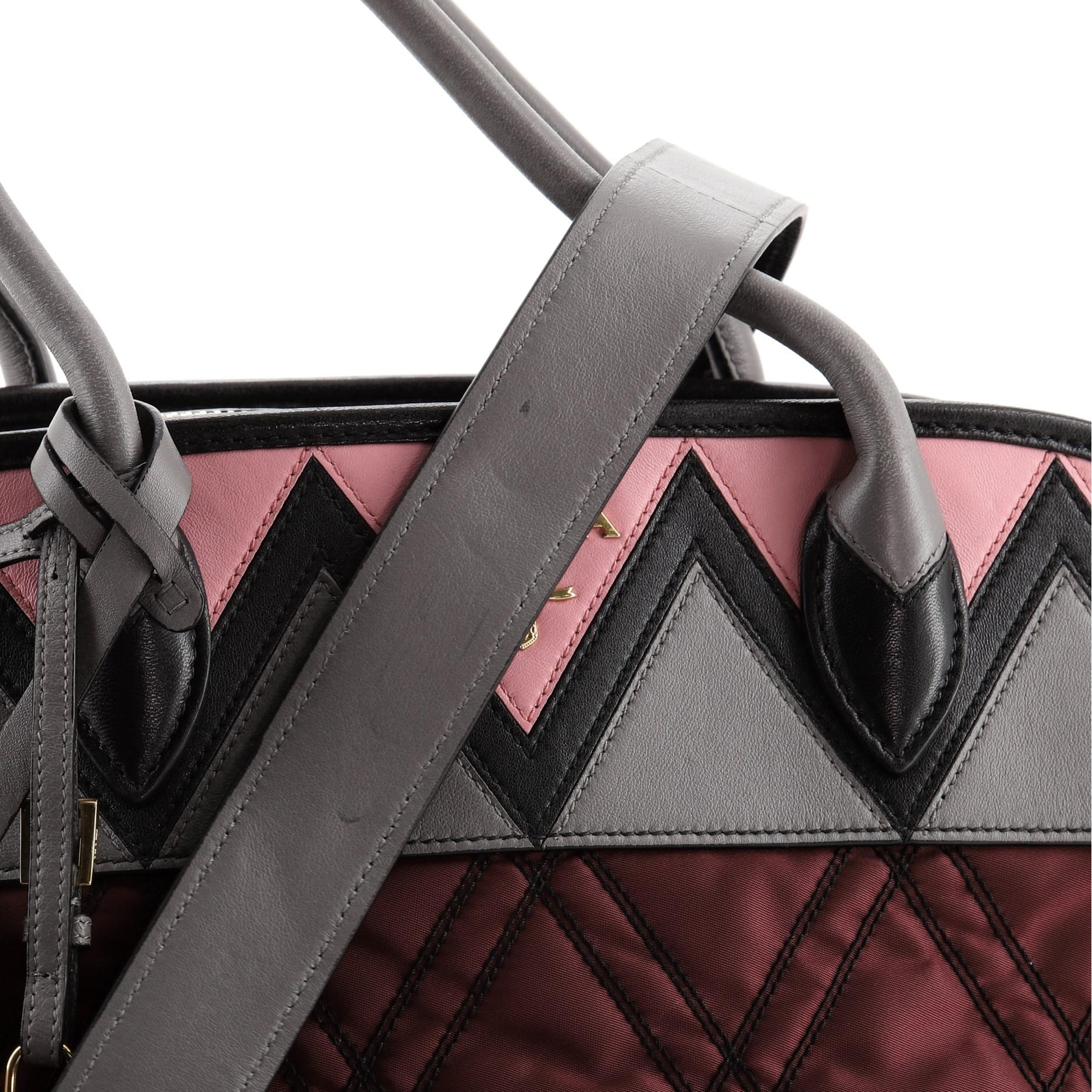 Prada Impunturato Convertible Satchel Colorblock City Kalb und Tessuto Medium 4