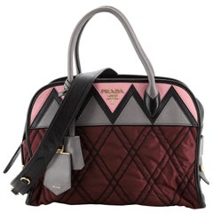 Prada Impunturato Convertible Satchel Colorblock City Kalb und Tessuto Medium
