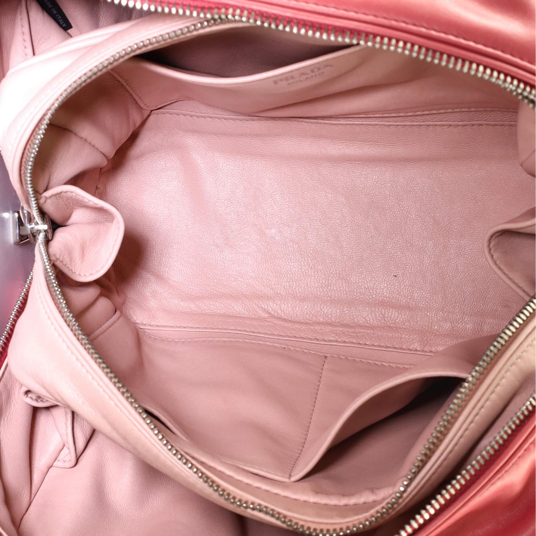 Pink Prada Inside Bauletto Bag Soft Calf Medium