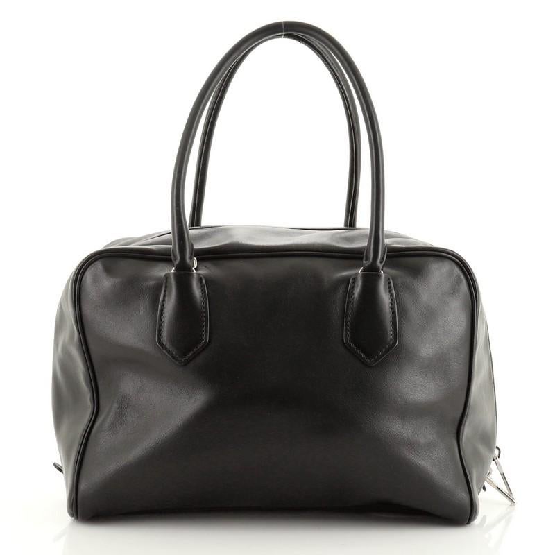 Prada Innen Bauletto Tasche weiches Kalbsleder groß (Schwarz)