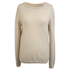 Prada Ivory Cashmere Long Sleeve Jumper Sweater Size 46