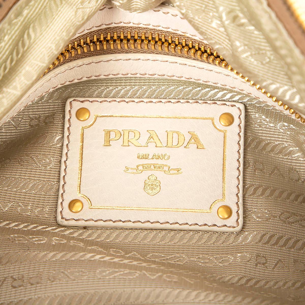 PRADA ivory leather DEERKSIN Hobo Bag Vietello Daino For Sale 2