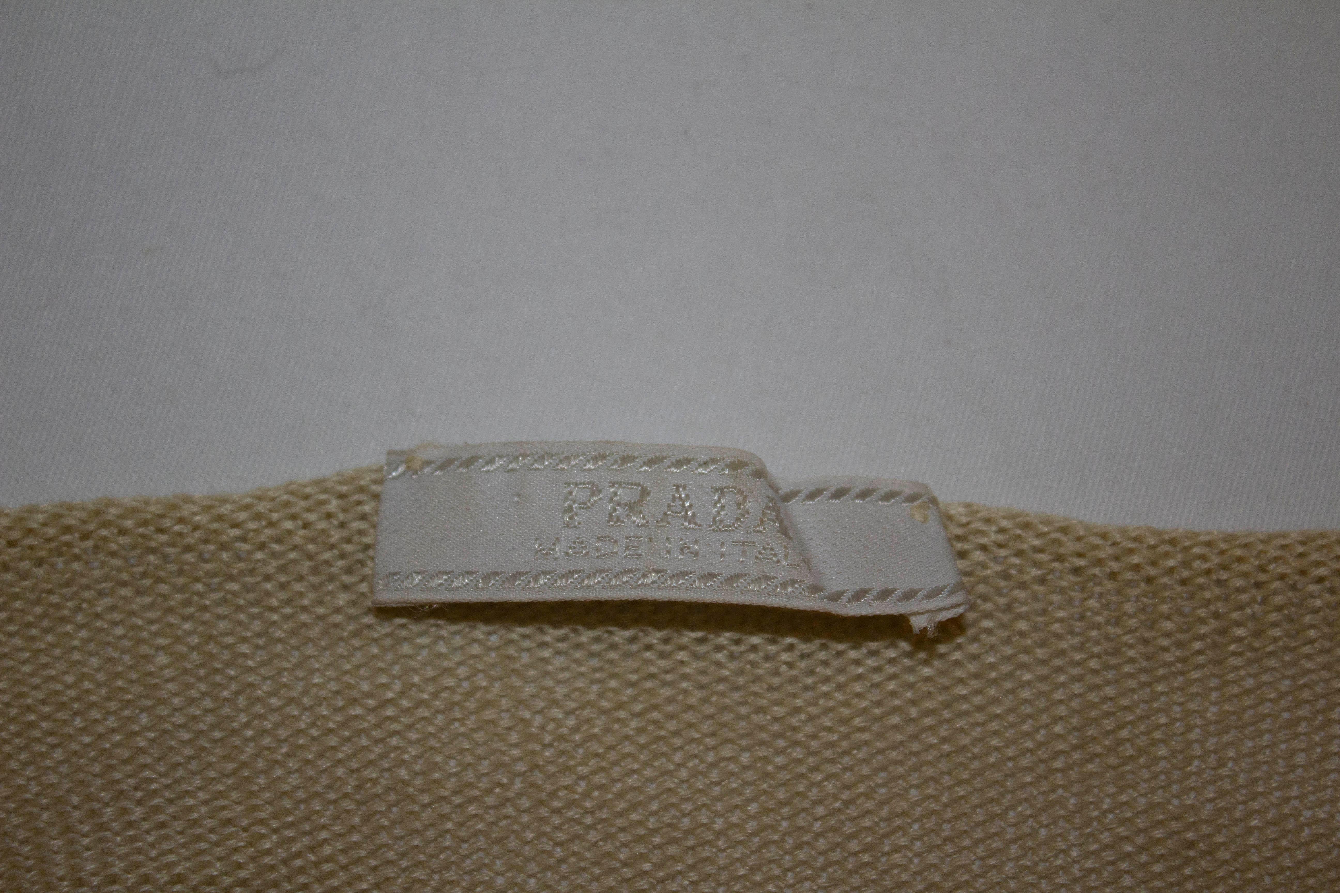 Women's or Men's Prada Ivory Linen Knit Top For Sale