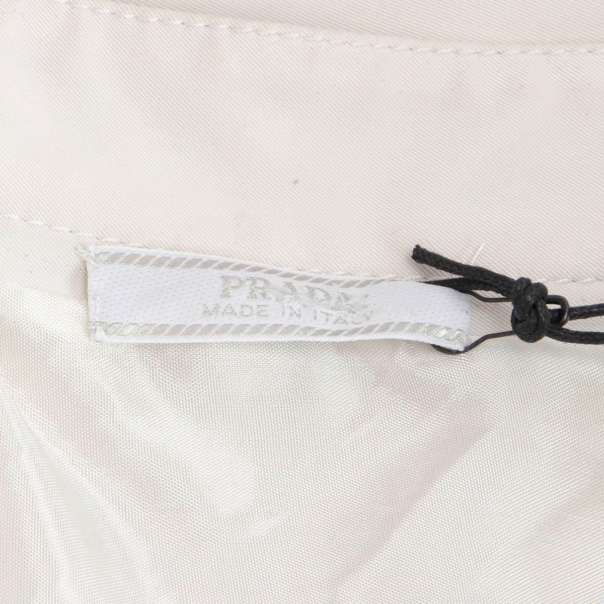 PRADA ivory nylon MOCK NECK SLEEVELESS Dress 42 M In Excellent Condition In Zürich, CH