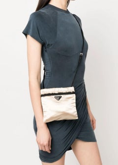 Prada Ivory Silk Satin Crossbody Bag