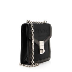 Prada Jacquard Logo Flap Lock Crossbody