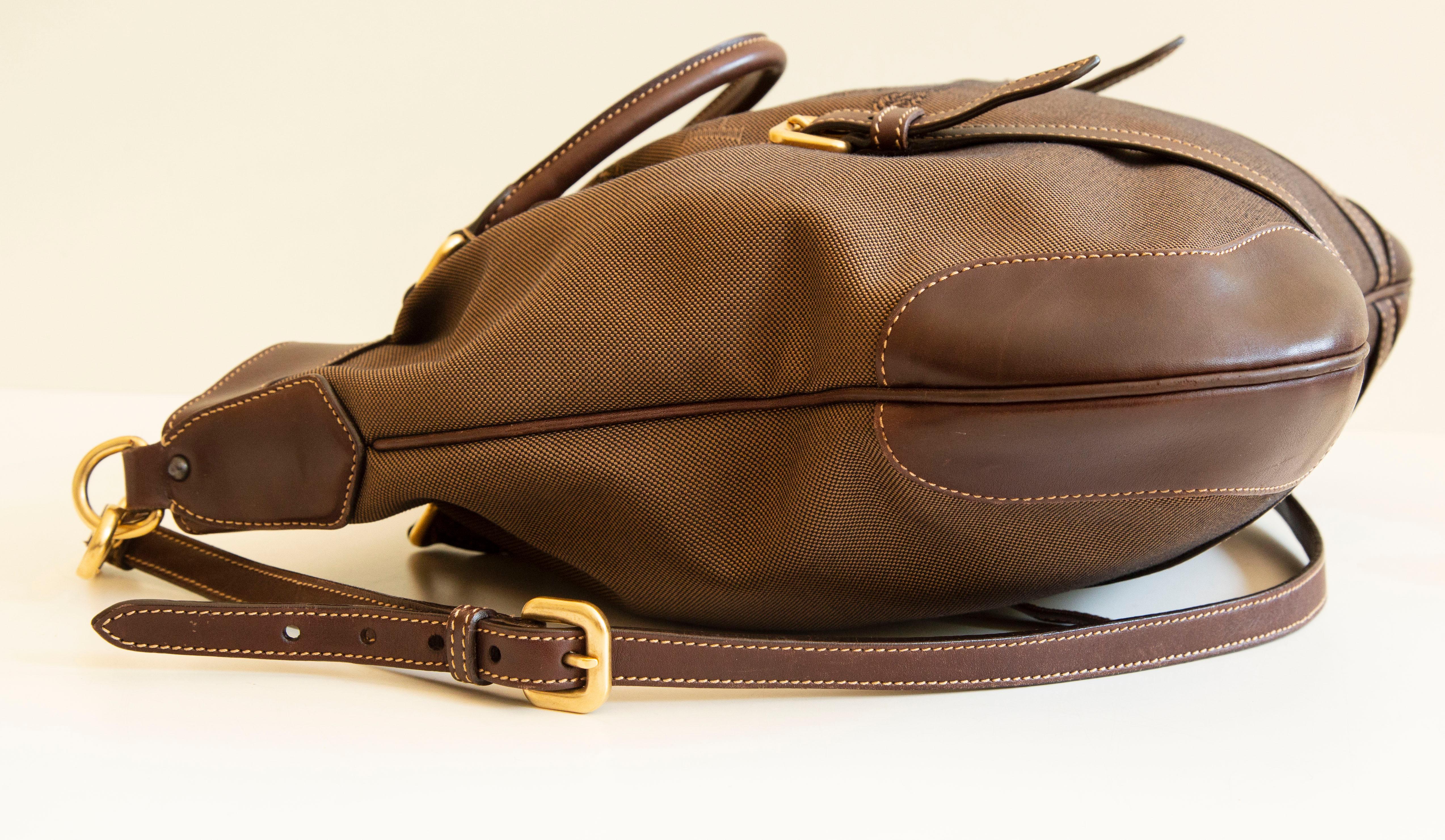 Women's or Men's Prada Jacquard Two-Way Bag in Brown For Sale