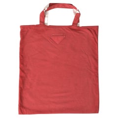 Prada Jersey Fabric Logo Tote Bag — Red