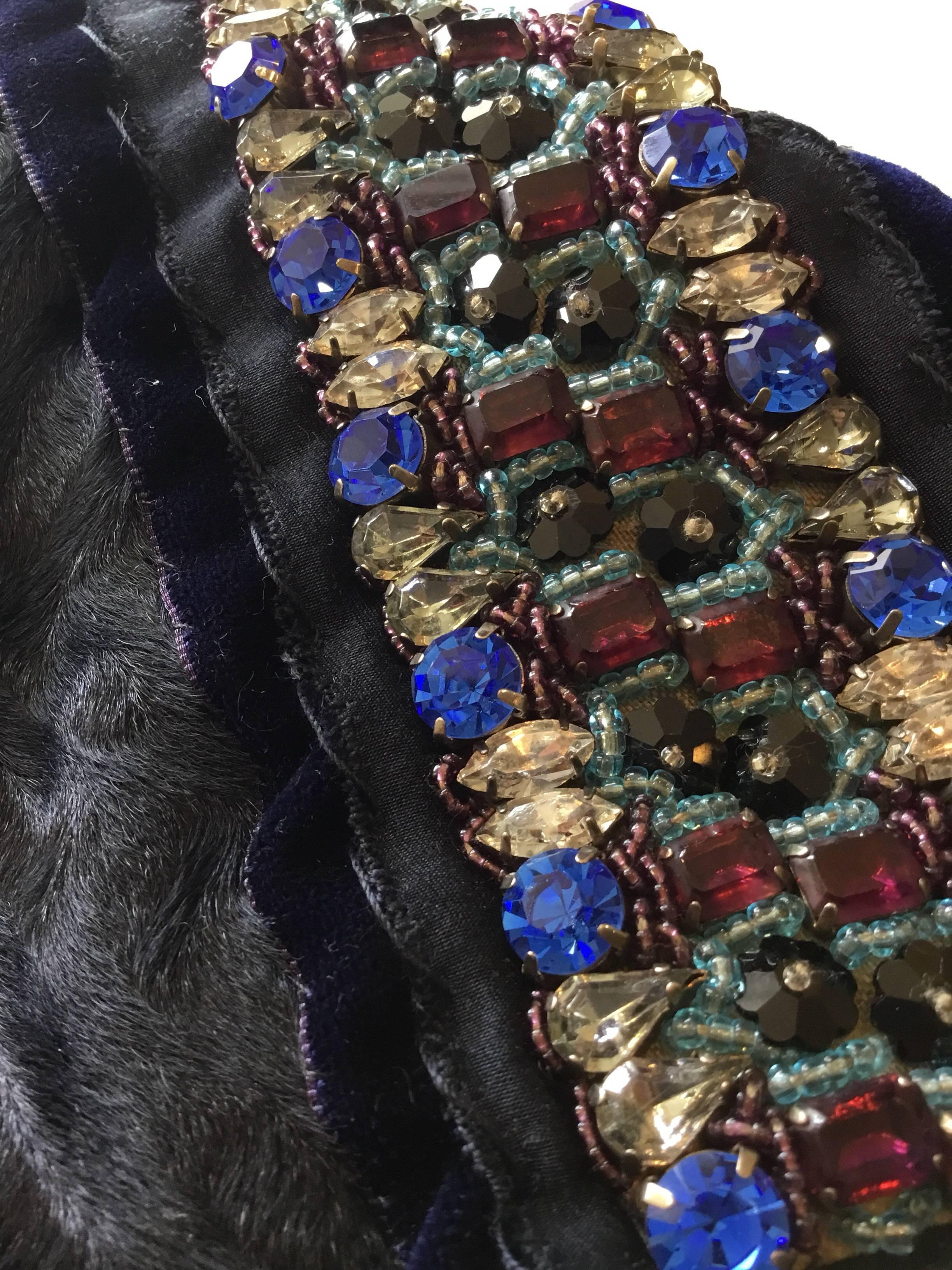 Prada Jewel Embellished Broadtail Collar Insert 1