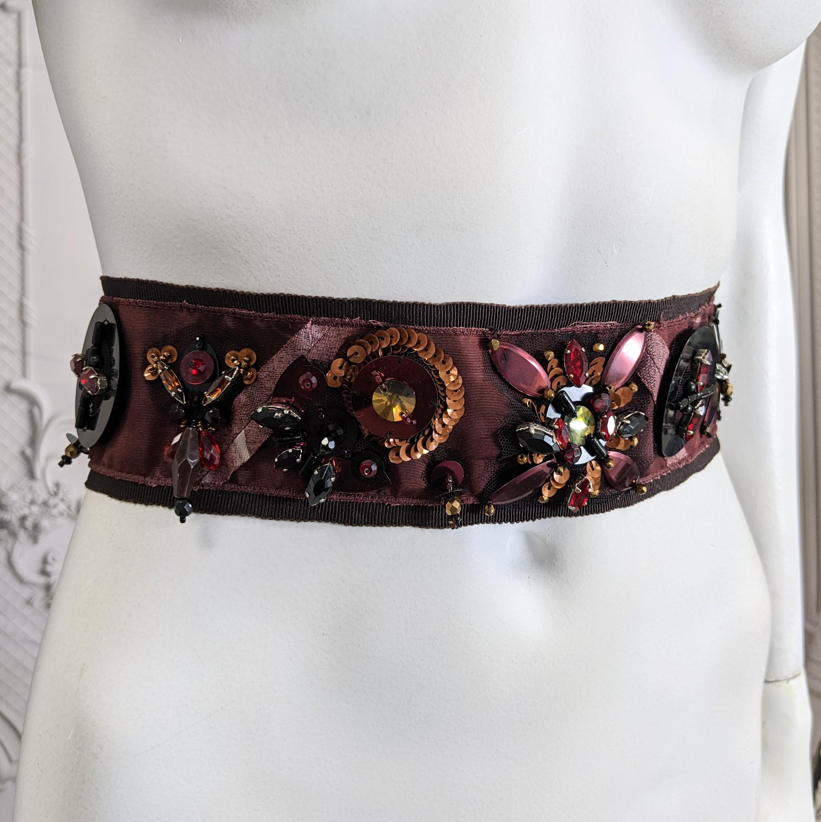 Prada Jeweled Grosgrain Belt In Good Condition For Sale In New York, NY