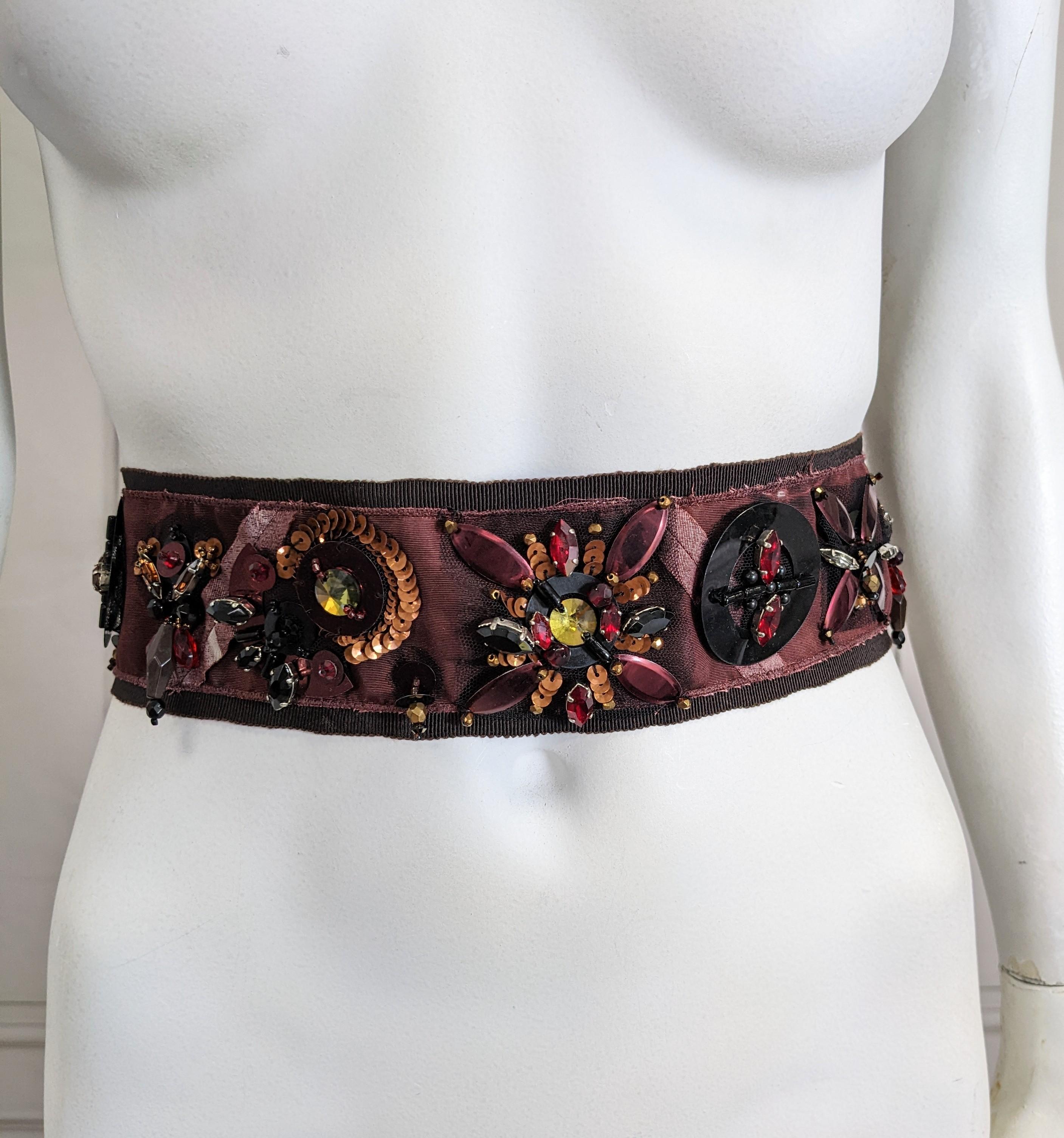 Women's Prada Jeweled Grosgrain Belt For Sale