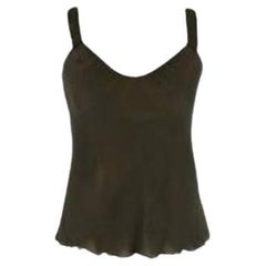 Prada khaki crepe beaded camisole