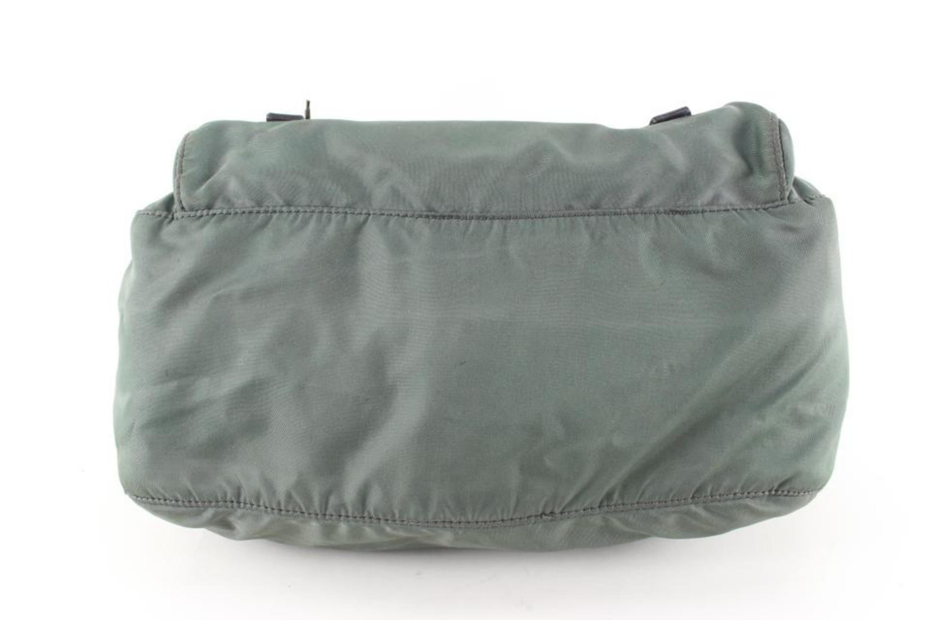 Prada Khaki Green Grey Nylon Tessuto Messenger 43p76s at 1stDibs