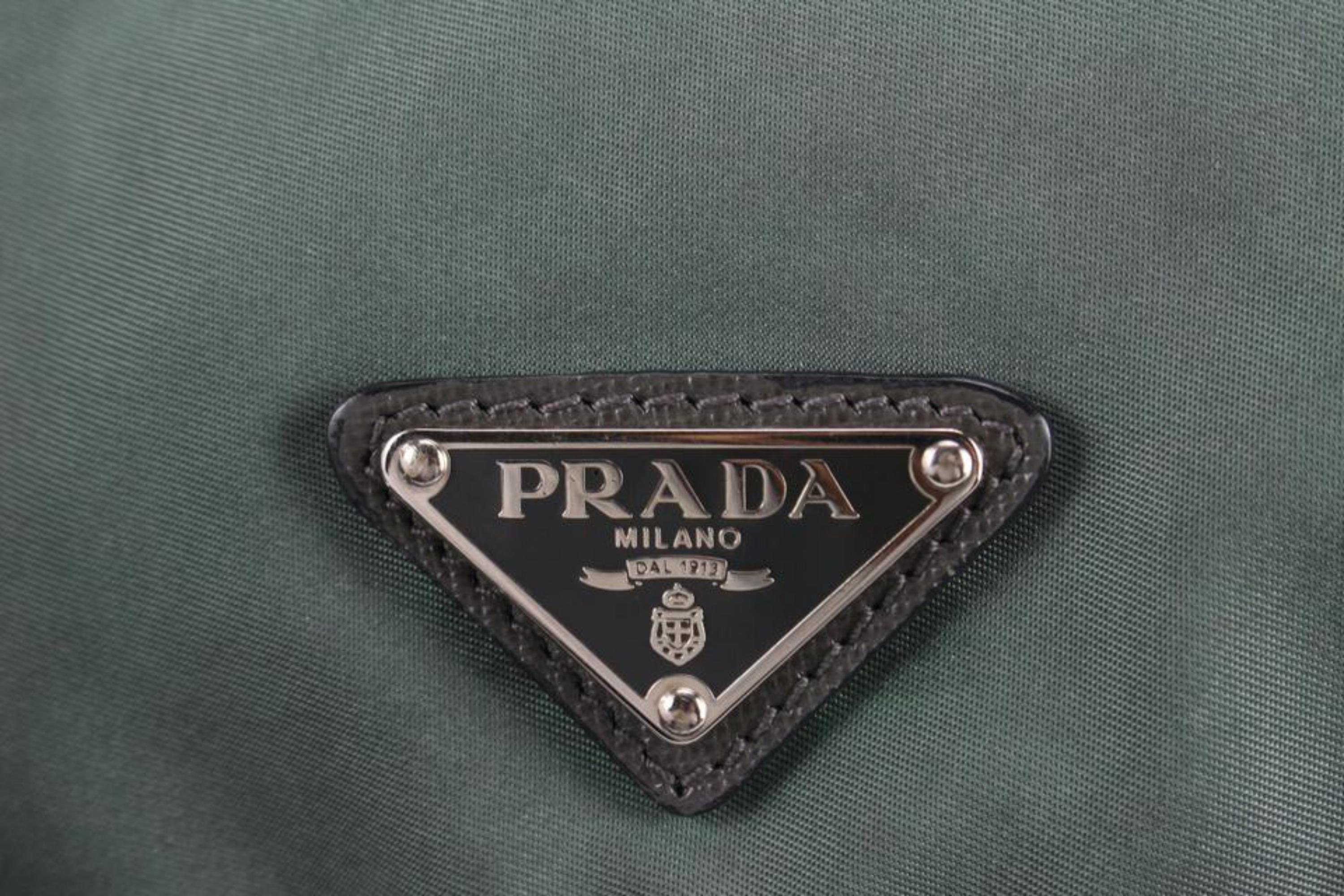 Prada Khaki Green Grey Nylon Tessuto Messenger 43p76s at 1stDibs