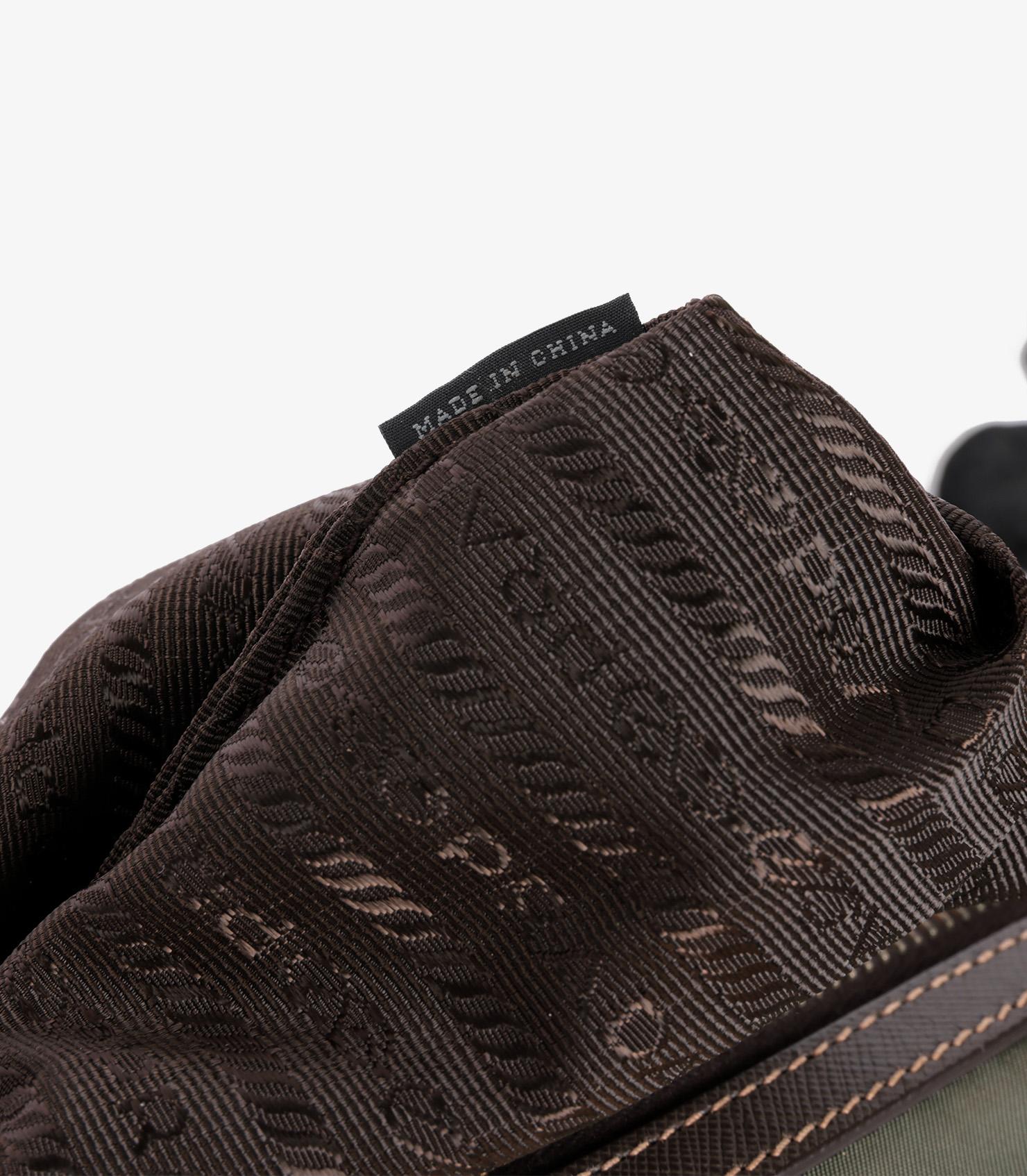 Prada Khaki Green Nylon & Saffiano Leather Crossbody Bag For Sale 5