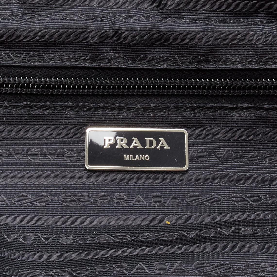 PRADA khaki green triangle logo nylon black strap crossbody bag 6