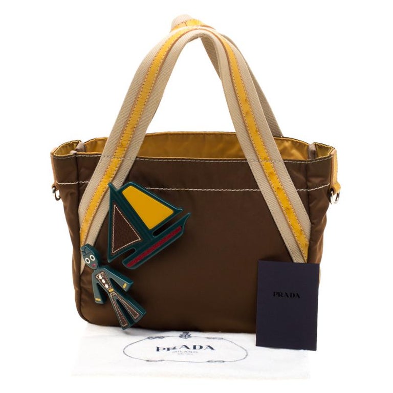 Prada Khaki Nylon Beach Tote at 1stDibs