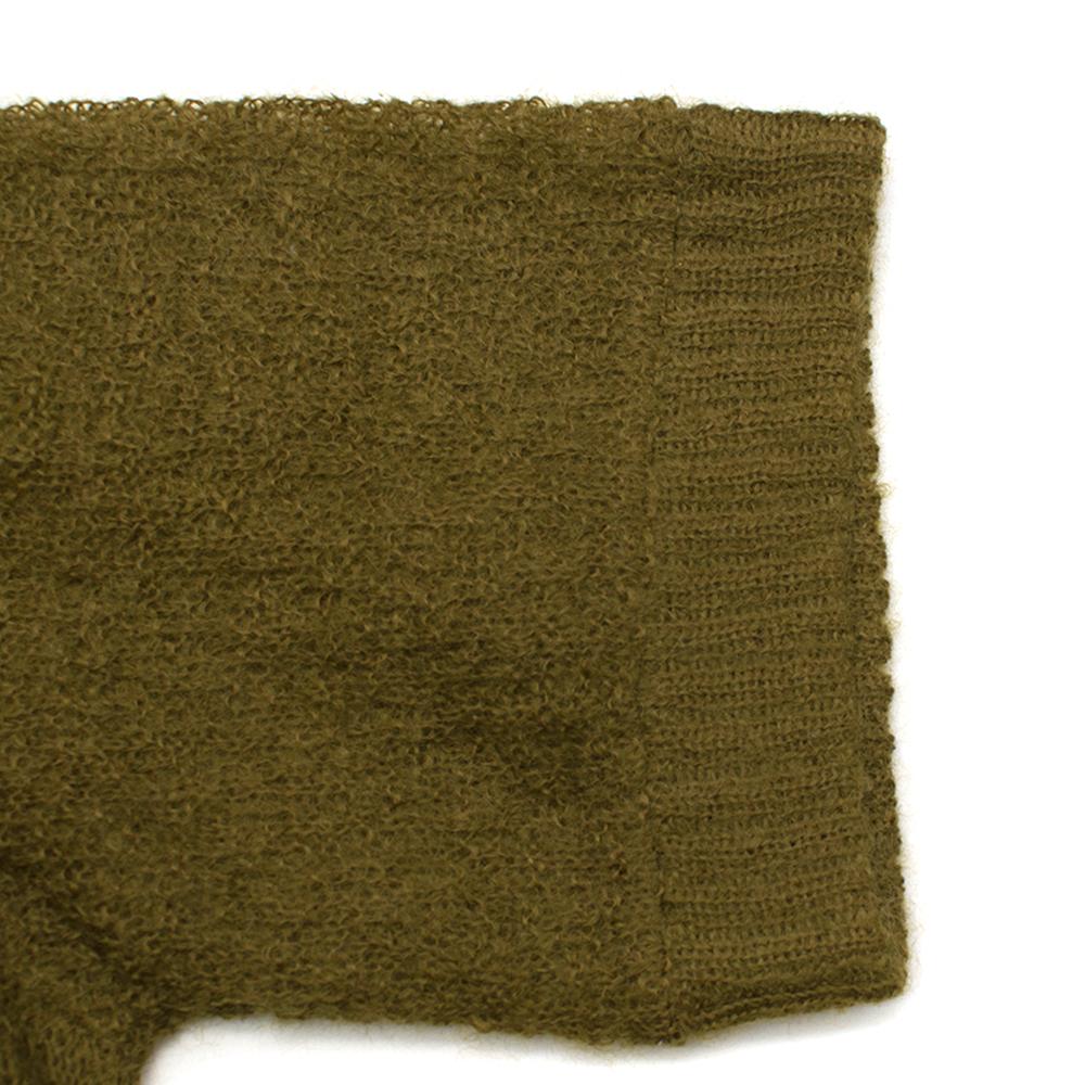 Prada Khaki Semi Sheer Mohair Blend Knit Top - Size US 4 For Sale 3