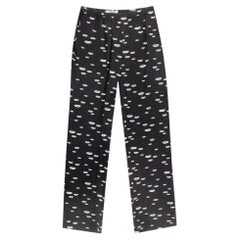 Prada Pantaloni in seta con stampa Kiss