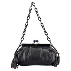 Prada Kisslock Frame Satchel Nappa Leder-Tasche