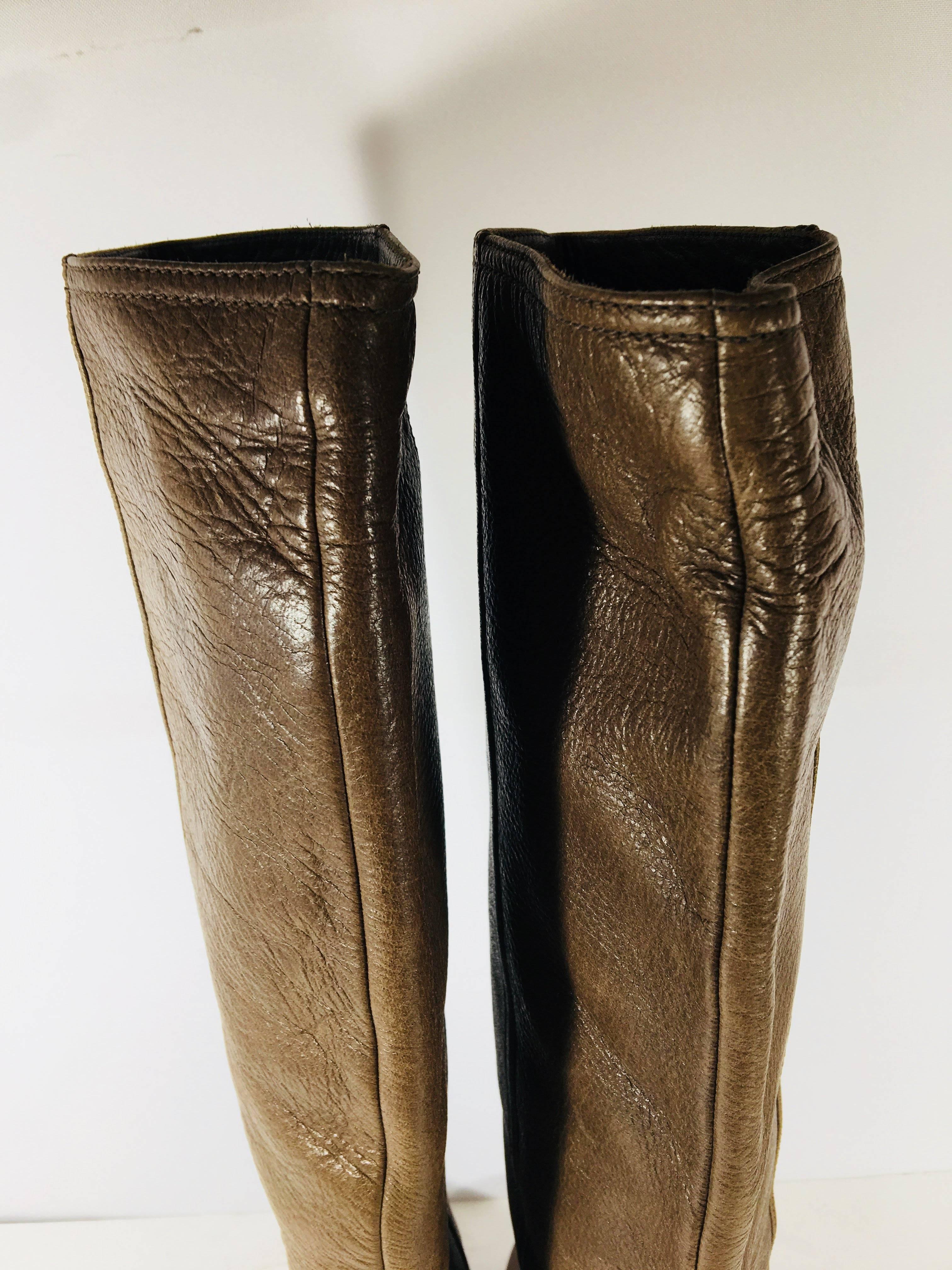 Prada Knee High Leather Boots 2