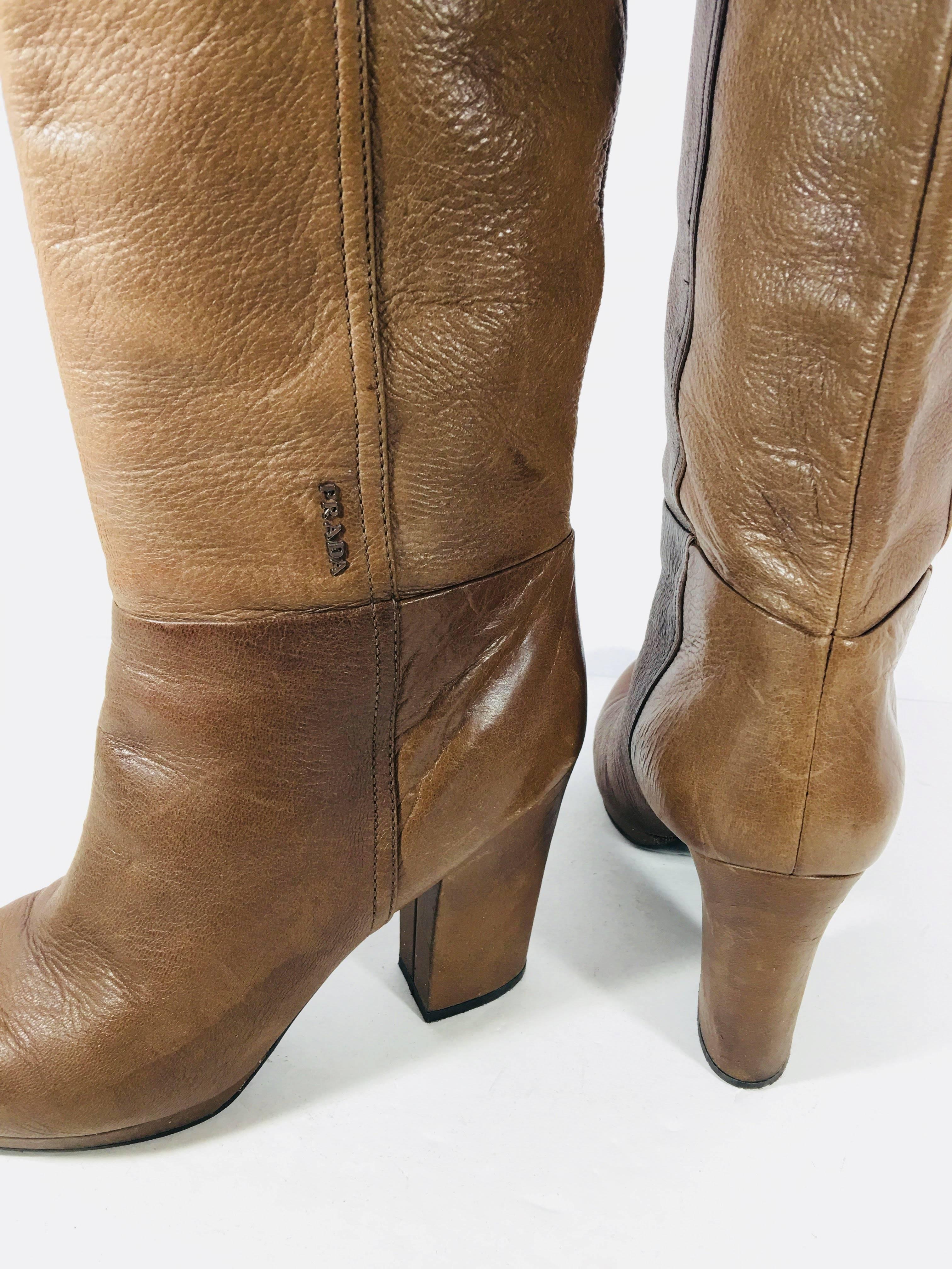 Prada Knee High Leather Boots 3