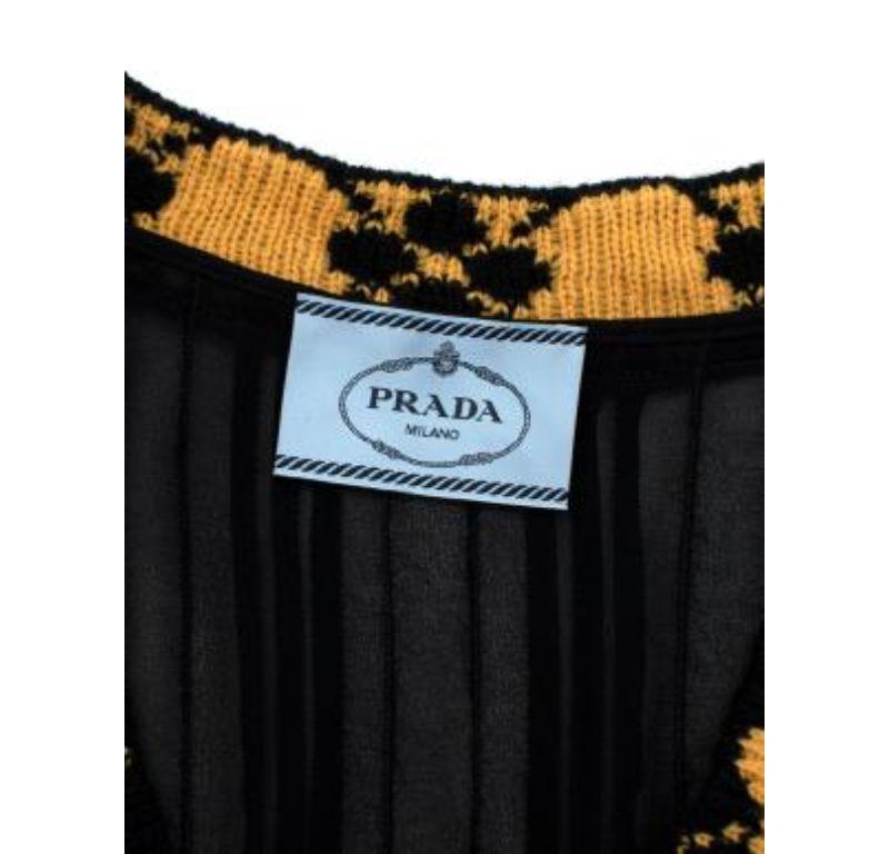 Prada Knit Trim Pleated Black Dress For Sale 5