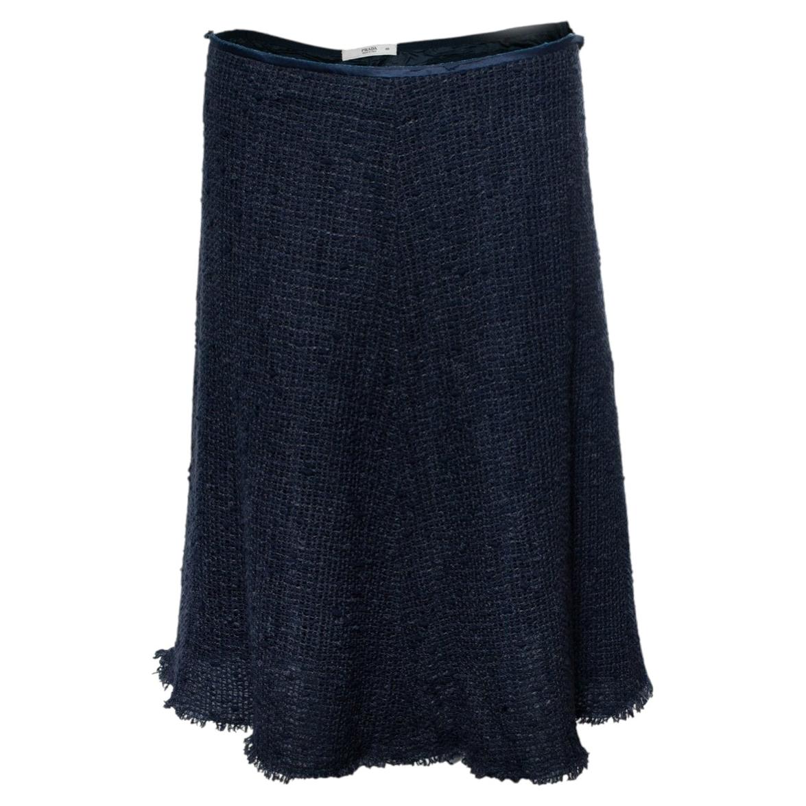 Prada, knitted skirt in blue