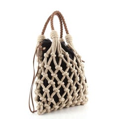 Prada Knotted Cord Frame Bag Nylon with Braided Leather Medium