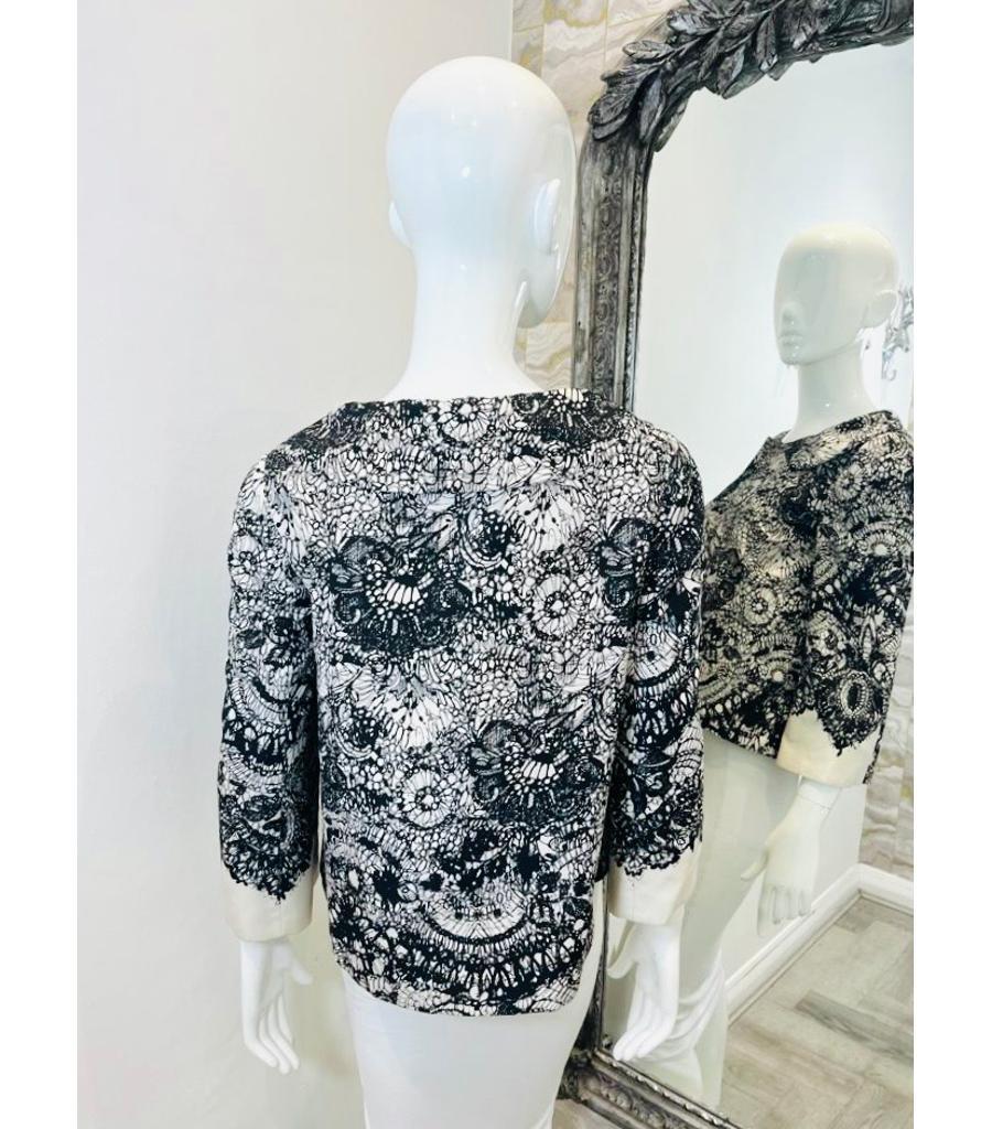 Women's Prada Lace Print Silk Jacket For Sale