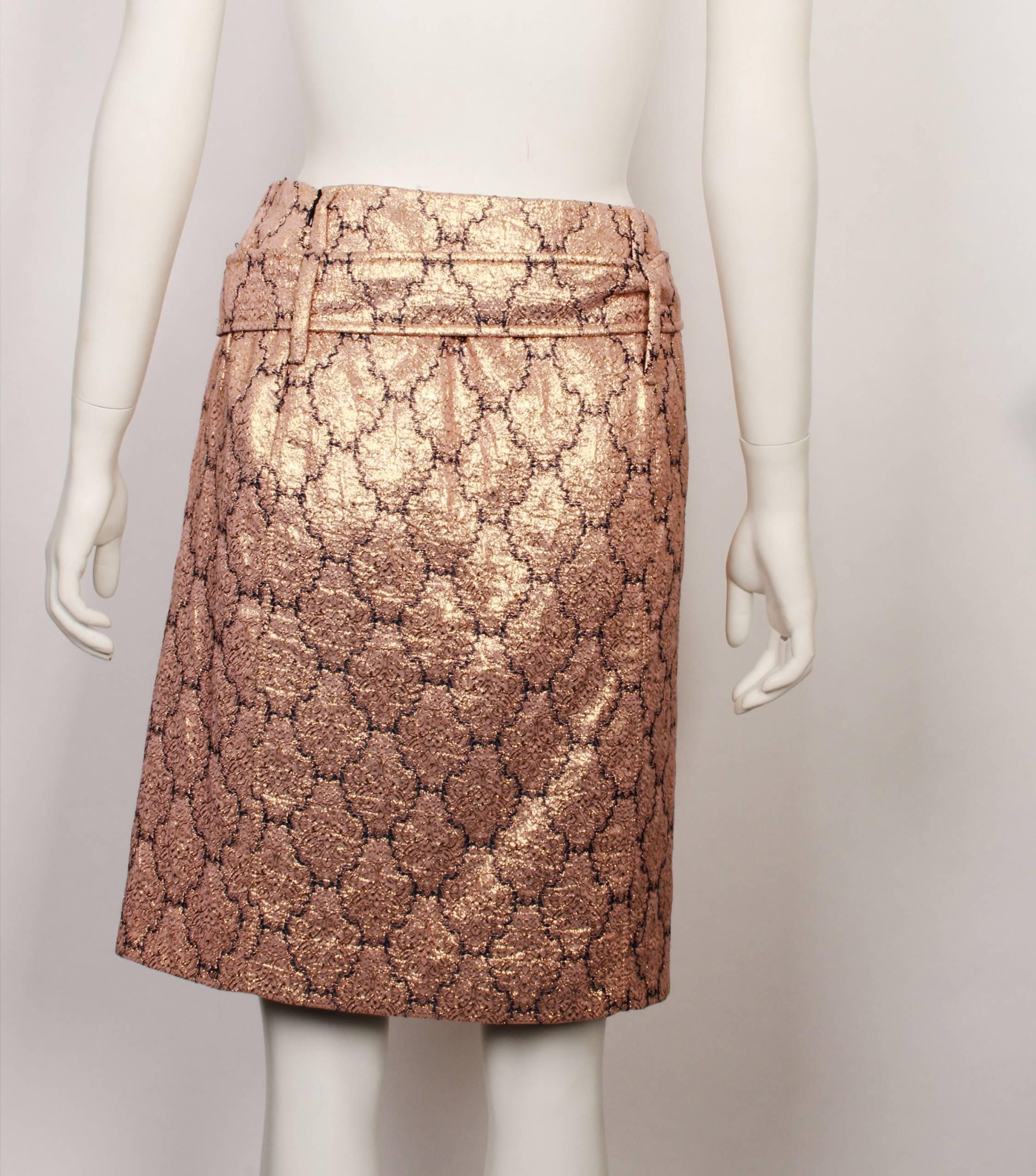 Brown Prada Lame' 1960's Style Skirt For Sale