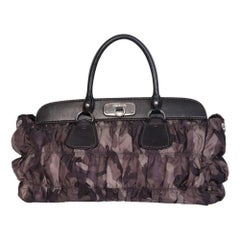 Used  Prada Large Camo Ruched Gaufre Handbag