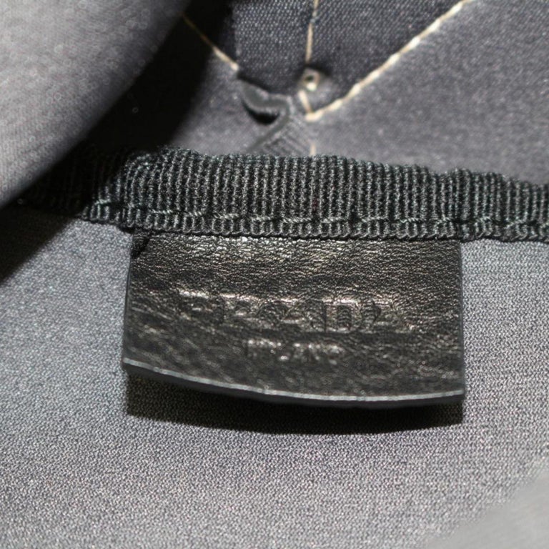 Prada Large Charcoal Logo Shopper 869047 Grey Neoprene Tote For Sale at ...